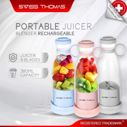 Portable Electric Fruit Juicer Blender Rechargeable Juice Cup (6 Blades)